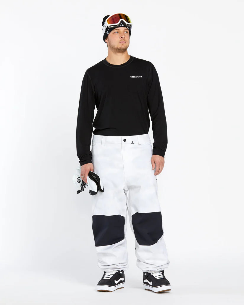 Volcom 2025 Snow Billow Pant - White Camo Waterproof Snowboard Pants for Men & Women | Skiing, Snowboarding & Winter Outdoor Activities