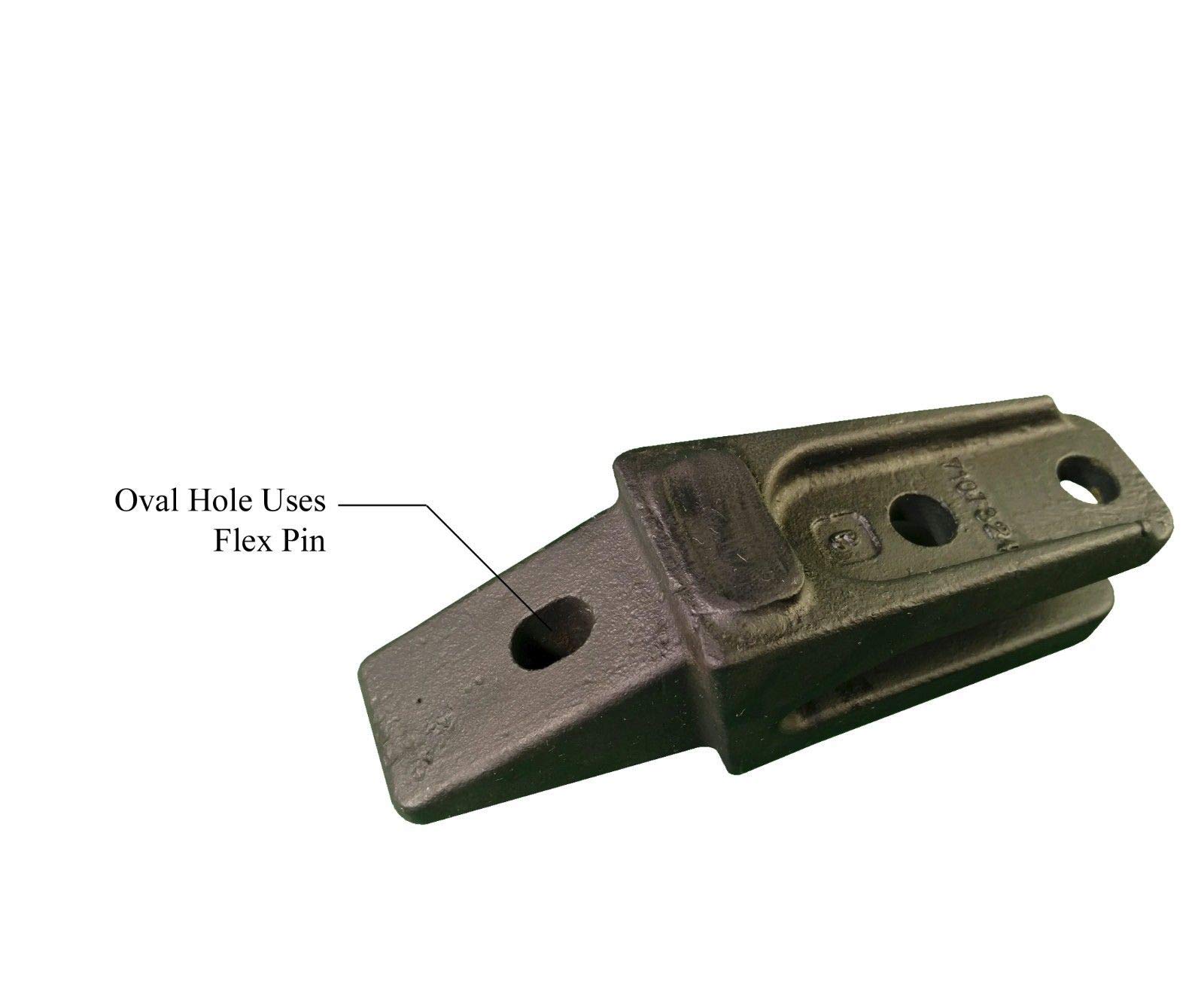 Bobcat Style Mini Excavator Bucket Teeth & Shank Kit (7107324, 7107319, 6737326) - Heavy Duty Bolt-On Bucket Attachments with Flex Pins & Hardware - Perfect for Digging, Trenching & Construction Projects