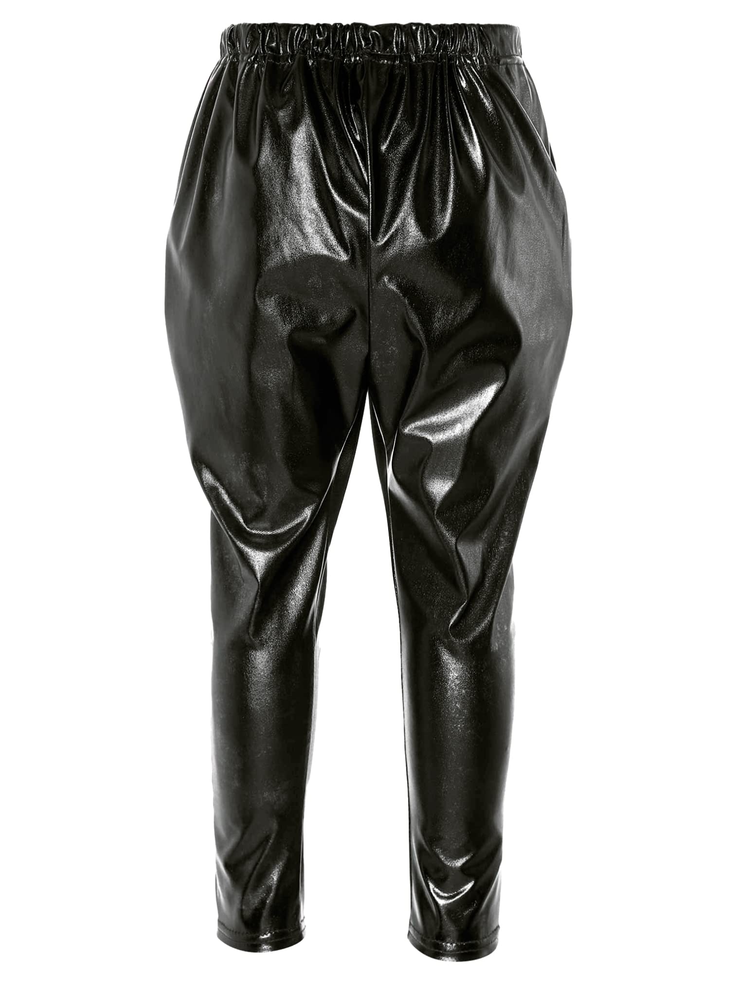 Easyforever Shiny Metallic Dance Harem Pants for Girls & Boys - Stretchy Athletic Tights for Jazz, Hip Hop, Latin & Ballet - Perfect for Dance Class, Performances & Costumes