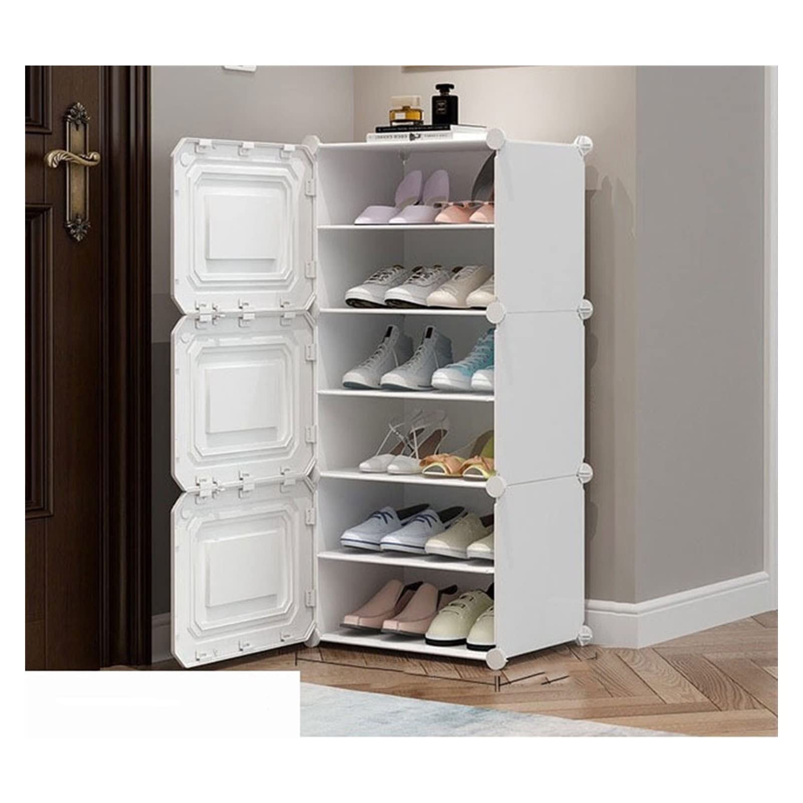 Multi-Layer Shoe Rack & Modular Wardrobe Organizer - Space-Saving Plastic Storage Cabinet for Shoes, Clothes & Books | Perfect for Bedroom, Closet & Entryway Organization