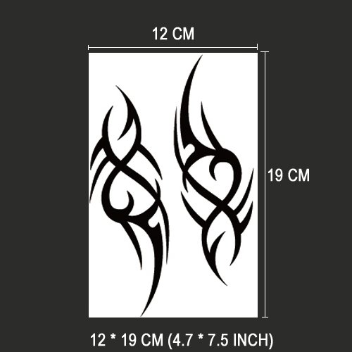 2 Pack Large Temporary Tattoos for Men - 8.27