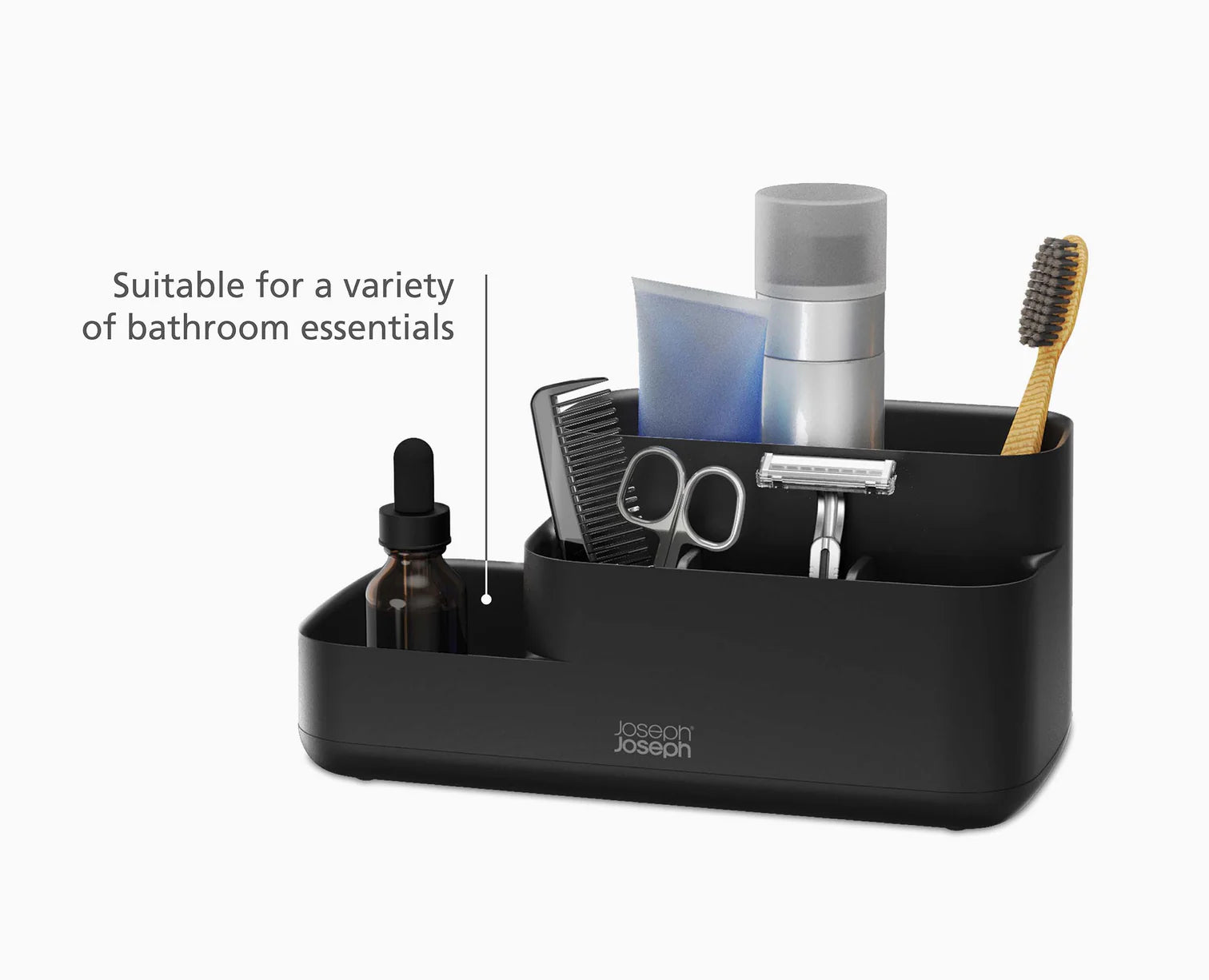 EasyStore™ Matt Black Bathroom Storage Caddy - Shower Organizer with Hooks for Bath Essentials, Perfect for Small Spaces - Ideal for Bathroom, Shower, and Spa Organization
