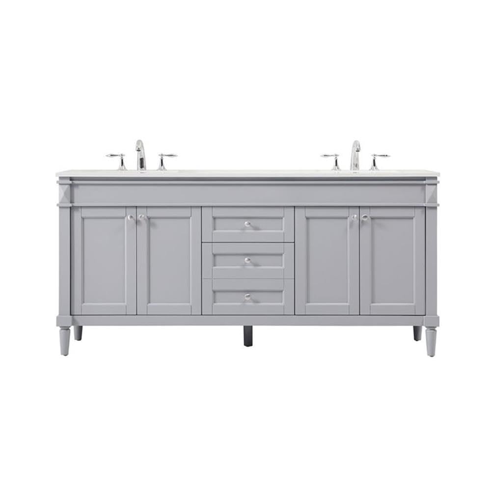72 Inch Modern Double Bathroom Vanity with Under Sink Storage - Elegant Grey Bathroom Organizer Cabinet for Stylish Home Decor | Perfect for Small Bathrooms & Space-Saving Solutions