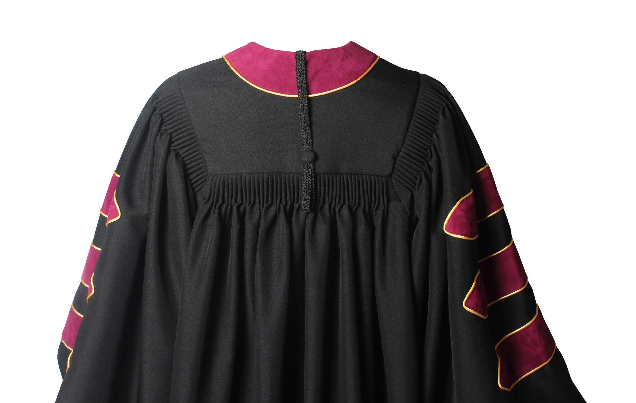 Premium Doctoral Graduation Gown with Velvet Trim - PhD Graduation Regalia for Academic Ceremonies & Professional Photos