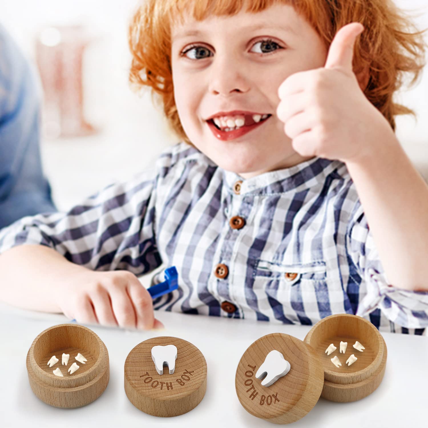 3D Carved Wooden Tooth Fairy Box - Keepsake Storage for Lost Baby Teeth | Perfect Gift for Boys & Girls (2-Piece Set) | Great for First Tooth Milestones & Childhood Memories
