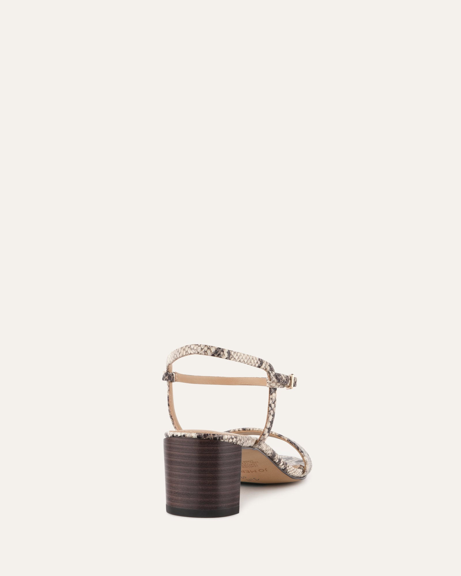 HELEN Mid-Heel Sandals - Natural Snake Print Leather Women's Shoes for Summer, Beach & Casual Outfits