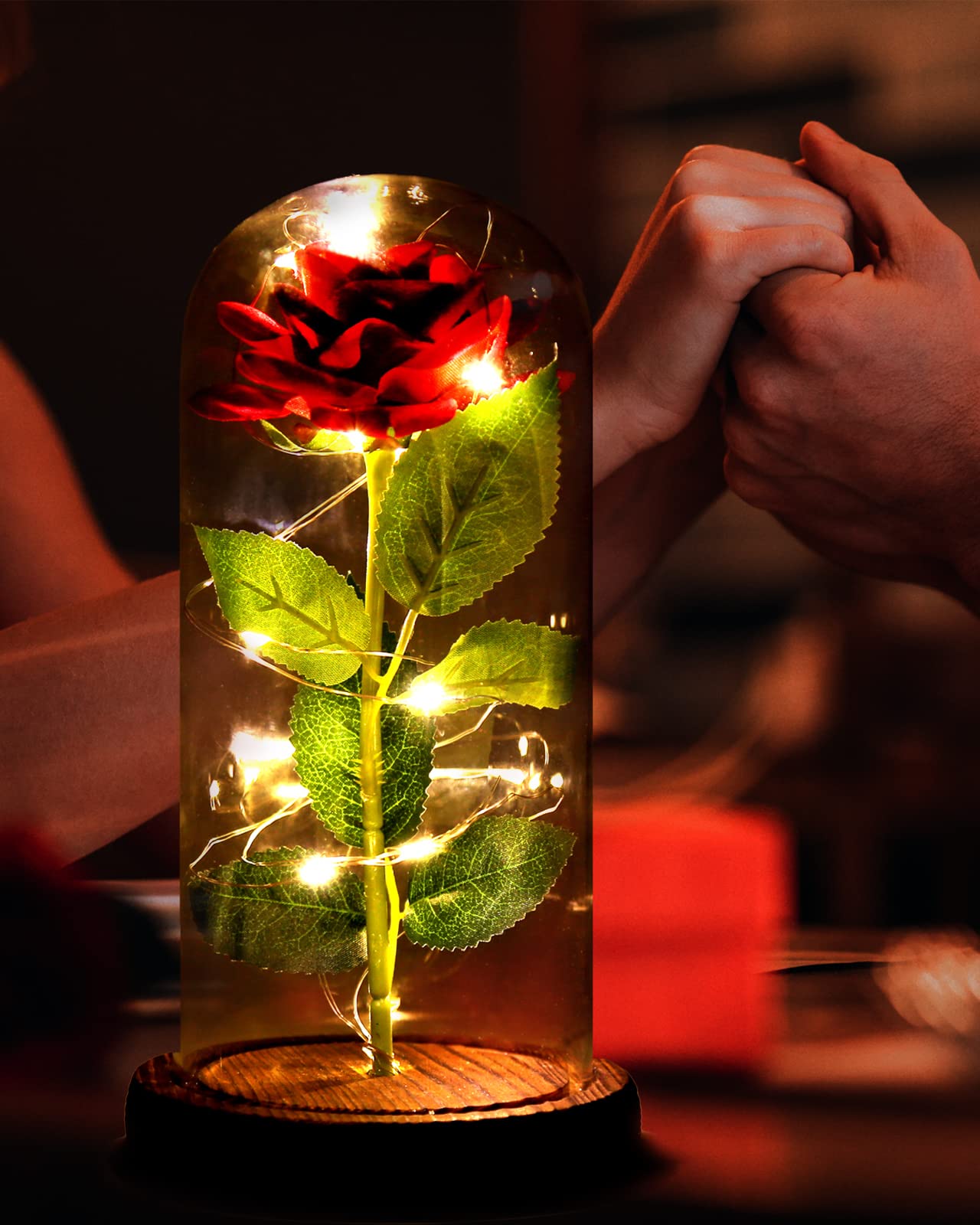 Eternal Rose in Glass Dome - Luxury Birthday Gift for Women, Mothers, Girlfriends & Wives | Beauty and The Beast Inspired Red Galaxy Rose | Perfect for Mother's Day, Anniversaries & Romantic Occasions