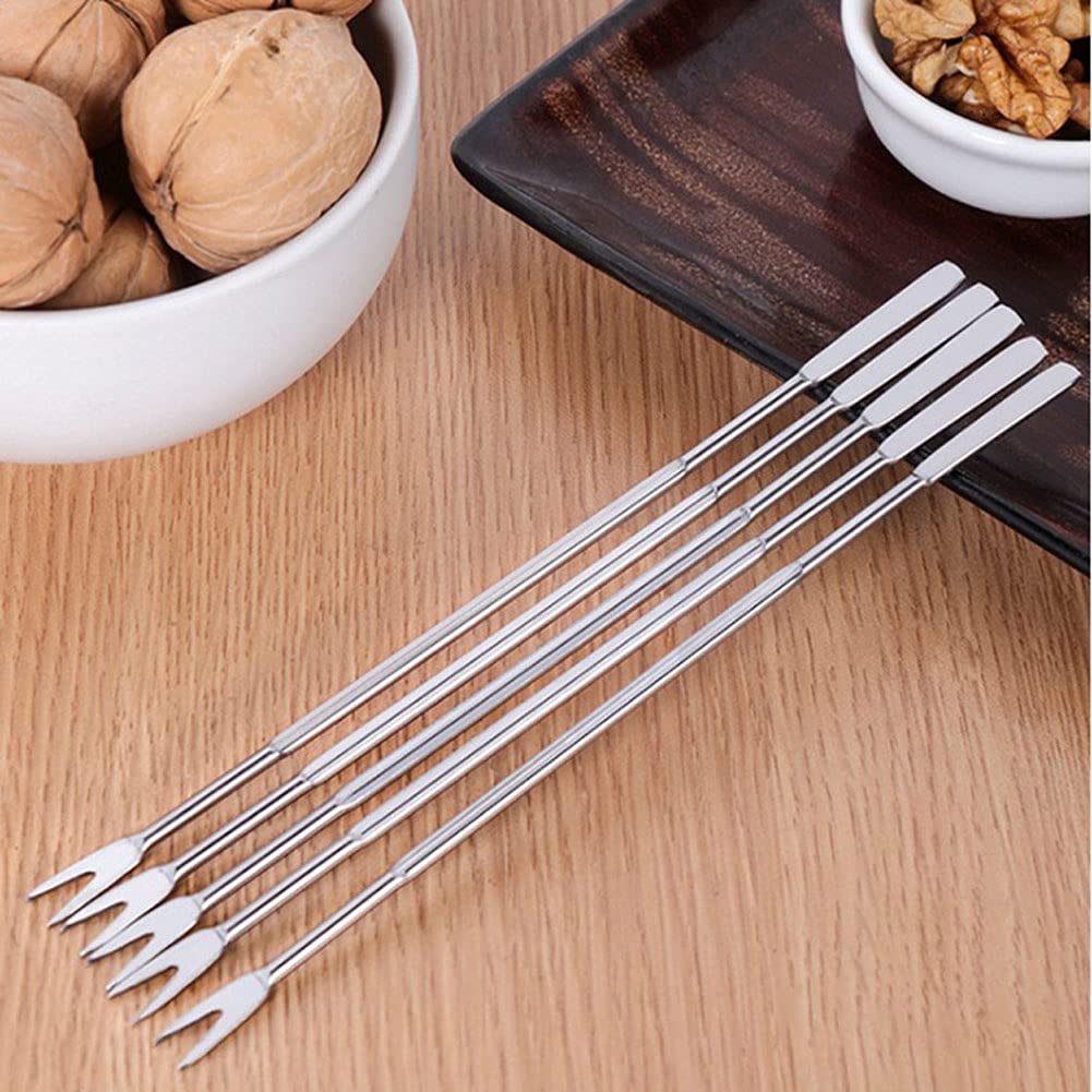12-Piece Stainless Steel Lobster Crab Seafood Pick Forks & Nut Scoop Set - Durable Kitchen Tools for Shellfish, Nuts & Appetizers (Silver) - Perfect for Seafood Boils, Dinner Parties & Home Cooking