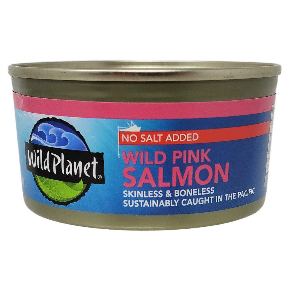 Wild Planet No Salt Added Wild Caught Salmon - 6oz Can, Rich in Omega-3, Keto & Paleo Friendly - Perfect for Salads, Sandwiches & Healthy Meal Prep