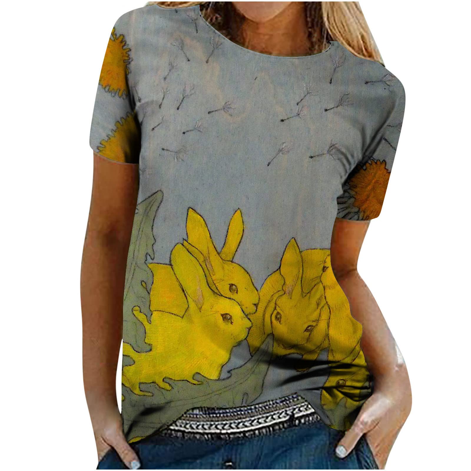 Women's Funny Print Casual Loose Fit Blouses & Hawaiian Shirts - Trendy Floral Tops for Summer, Beach Vacation & Everyday Wear - Most Wished For Choice