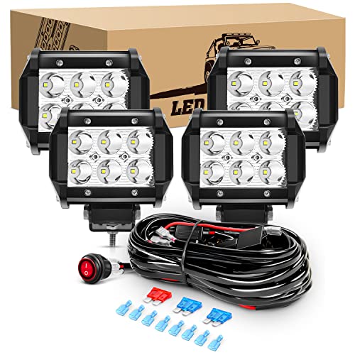 4Pcs LED Pods+ Wiring Harness
