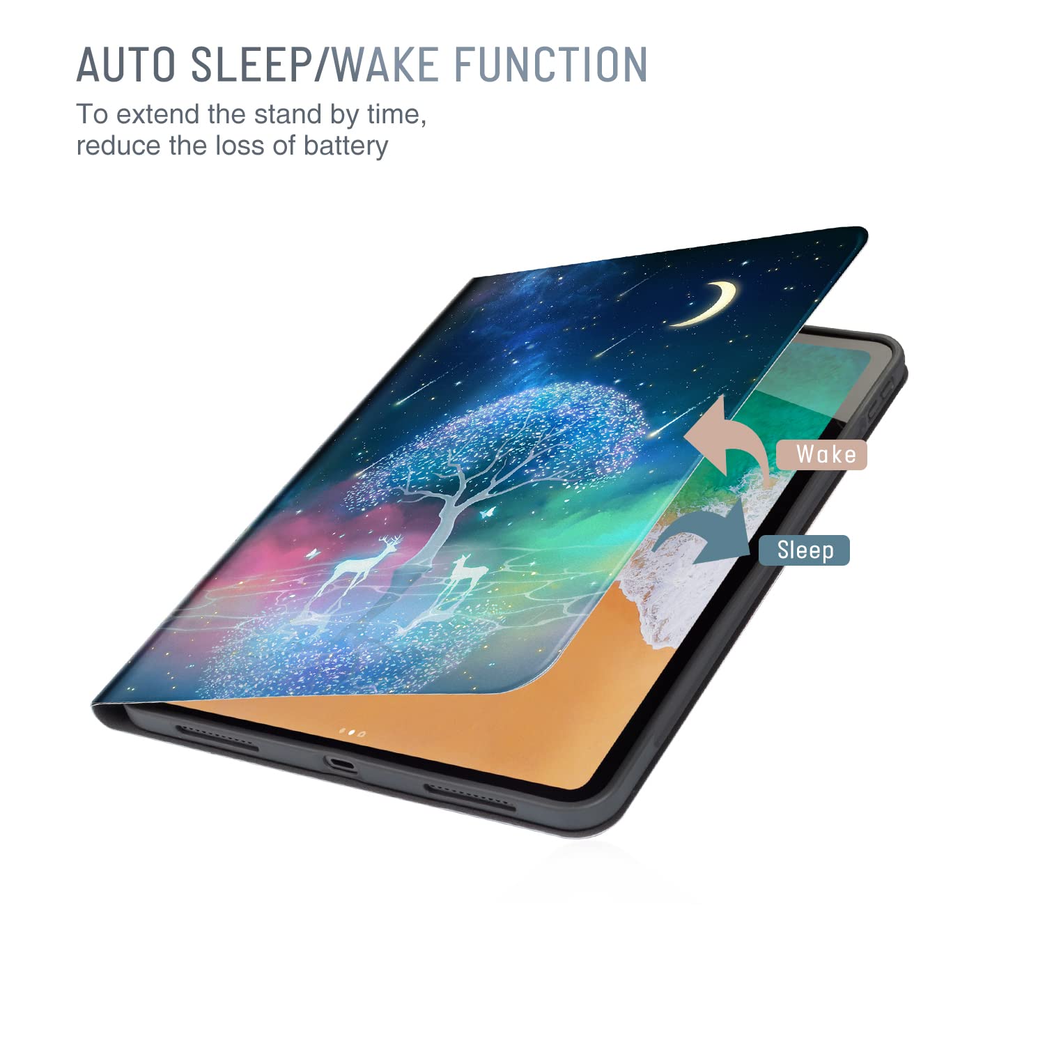 Premium iPad Air 5th/4th Gen Case (2024 M2 11-inch/10.9-inch) - Multi-Angle Stand Cover with Auto Wake/Sleep | Sky Deer Design | Perfect for Work, Travel & Home Use