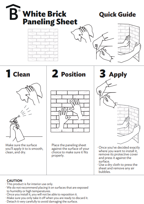 White Brick Paneling Sheet - Self-Adhesive Peel & Stick Wall Panels for Home Decor - Perfect for Accent Walls, Fireplaces, Backsplashes, and DIY Projects