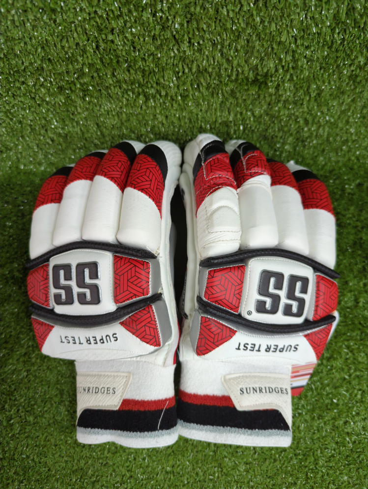 SS Super Test Cricket Adult Batting Gloves - Premium Leather Protection for Cricket Players - Perfect for Training & Matches