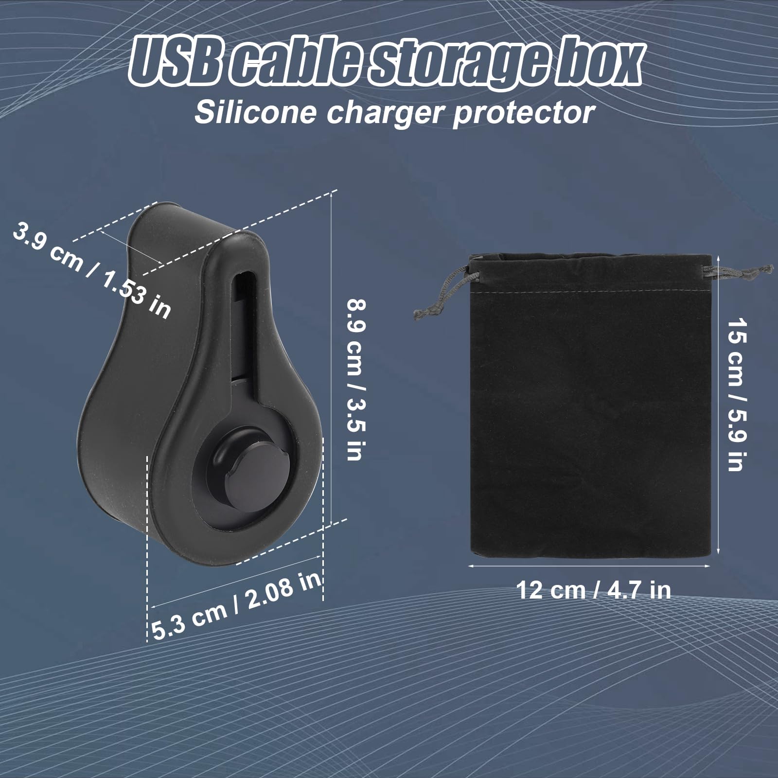 Silicone Charger Case for Oura Ring Gen3 - Washable USB Cable Storage Box with LED Light & Storage Bag - Portable Charger Protector Cover (Black) - Perfect for Travel, Home & Office Organization