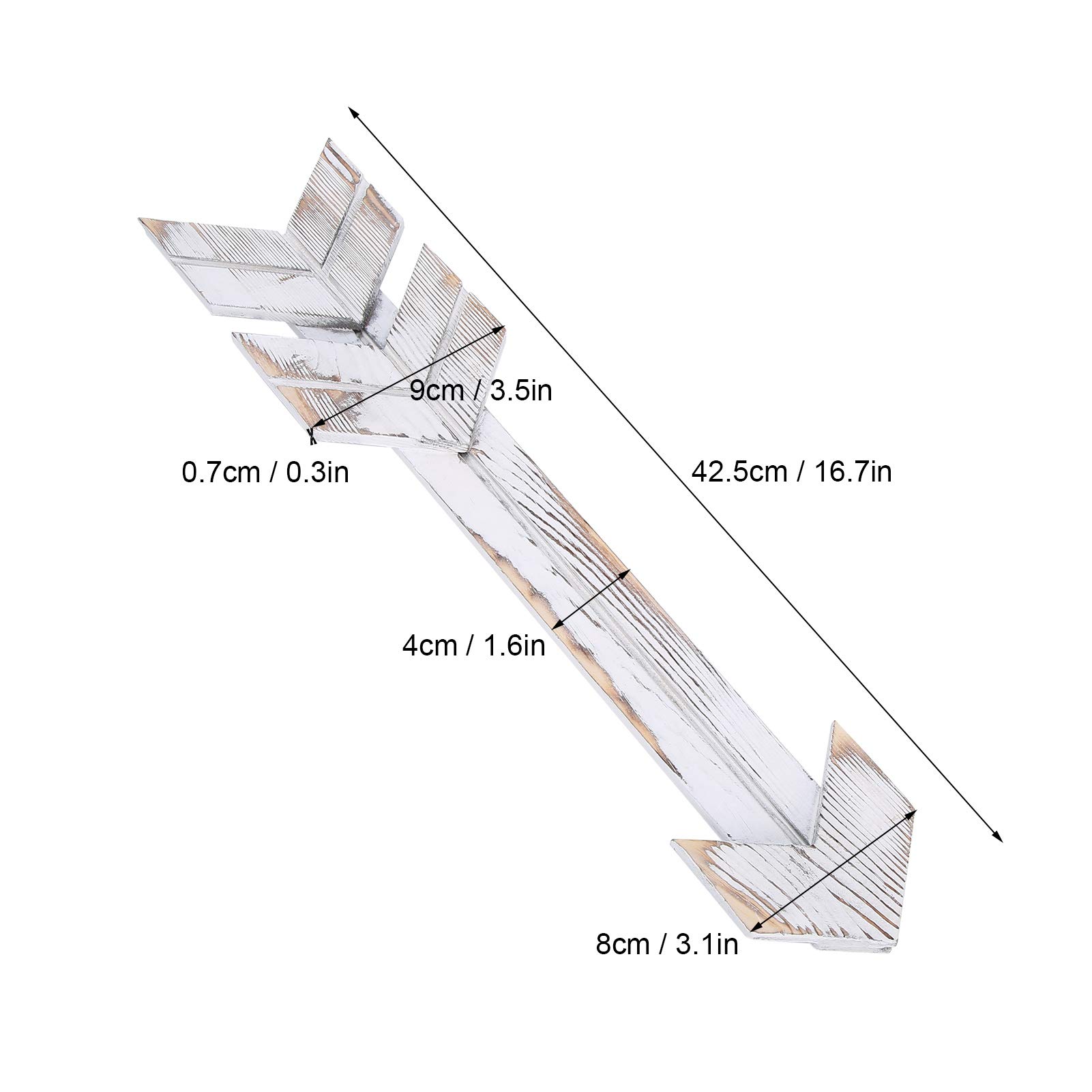 Rustic Wooden Arrow Wall Decor - 2PCS White Farmhouse Style Wedding & Home Decoration for Living Room, Bedroom, or Entryway - Handmade Wood Arrow Sign for Boho, Country & Rustic Interior Design