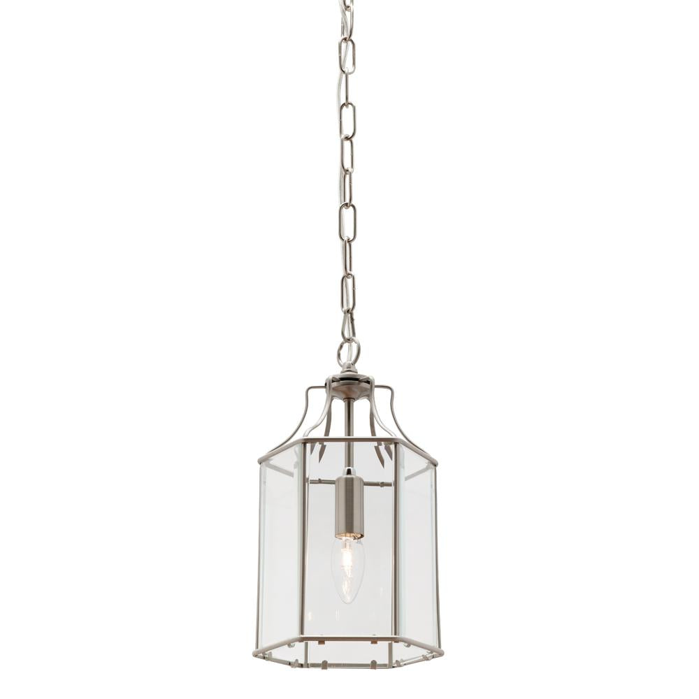 Arcadia Single Light Pendant in Satin Chrome - Modern Hanging Light Fixture for Kitchen Island, Dining Room, or Entryway