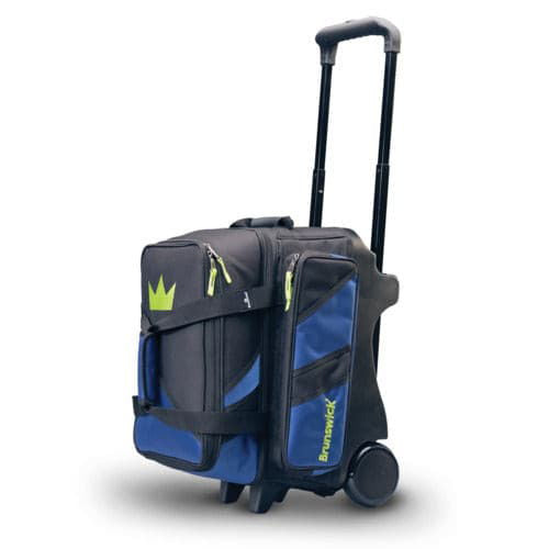 Brunswick Quest Double Roller Black Bowling Bag for Men & Women - Heavy Duty 2-Ball Bowling Bag with Shoulder Strap - Perfect for League Play & Tournament Travel