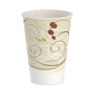 Eco-Friendly Waxed Paper Cold Cups - 7 Oz, Symphony Design - Perfect for Iced Coffee, Smoothies, and Party Beverages