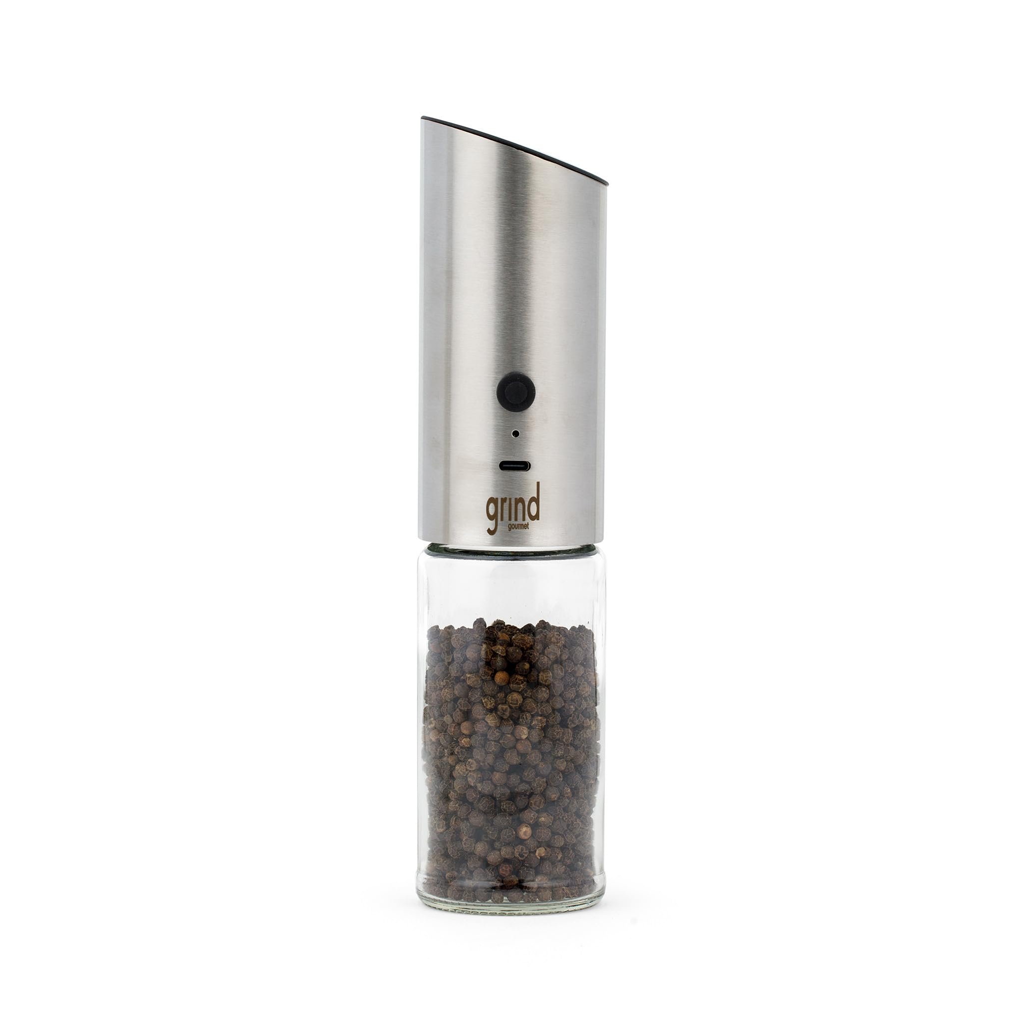 Premium Automatic Electric Salt & Pepper Grinder Mill - USB Rechargeable, Adjustable Coarseness, One-Hand Operation, Stainless Steel - Perfect for Kitchen, Dining Table & Outdoor Cooking