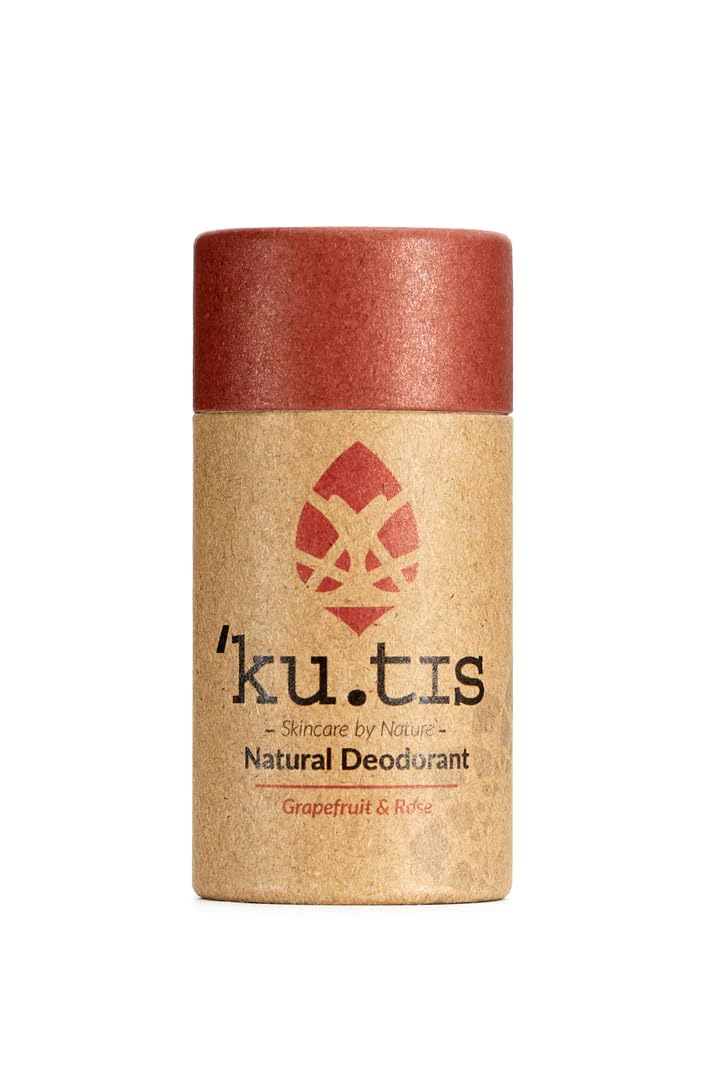 Kutis Natural Deodorant for Women & Men - Grapefruit & Rose Scent, 55g Aluminum-Free, Vegan & Cruelty-Free - Fresh All Day for Workouts, Office & Daily Use