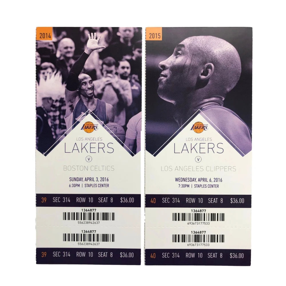 Kobe Bryant Autographed Final Lakers Game Ticket - Season Inscribed 