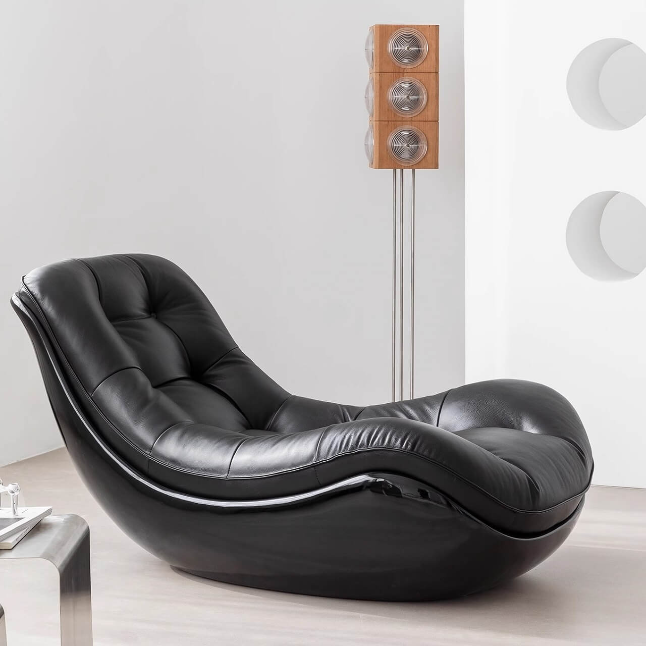Premium Black Microfiber Leather Recliner Sofa - Eggshell Design for Modern Living Room, Home Theater & Office Comfort