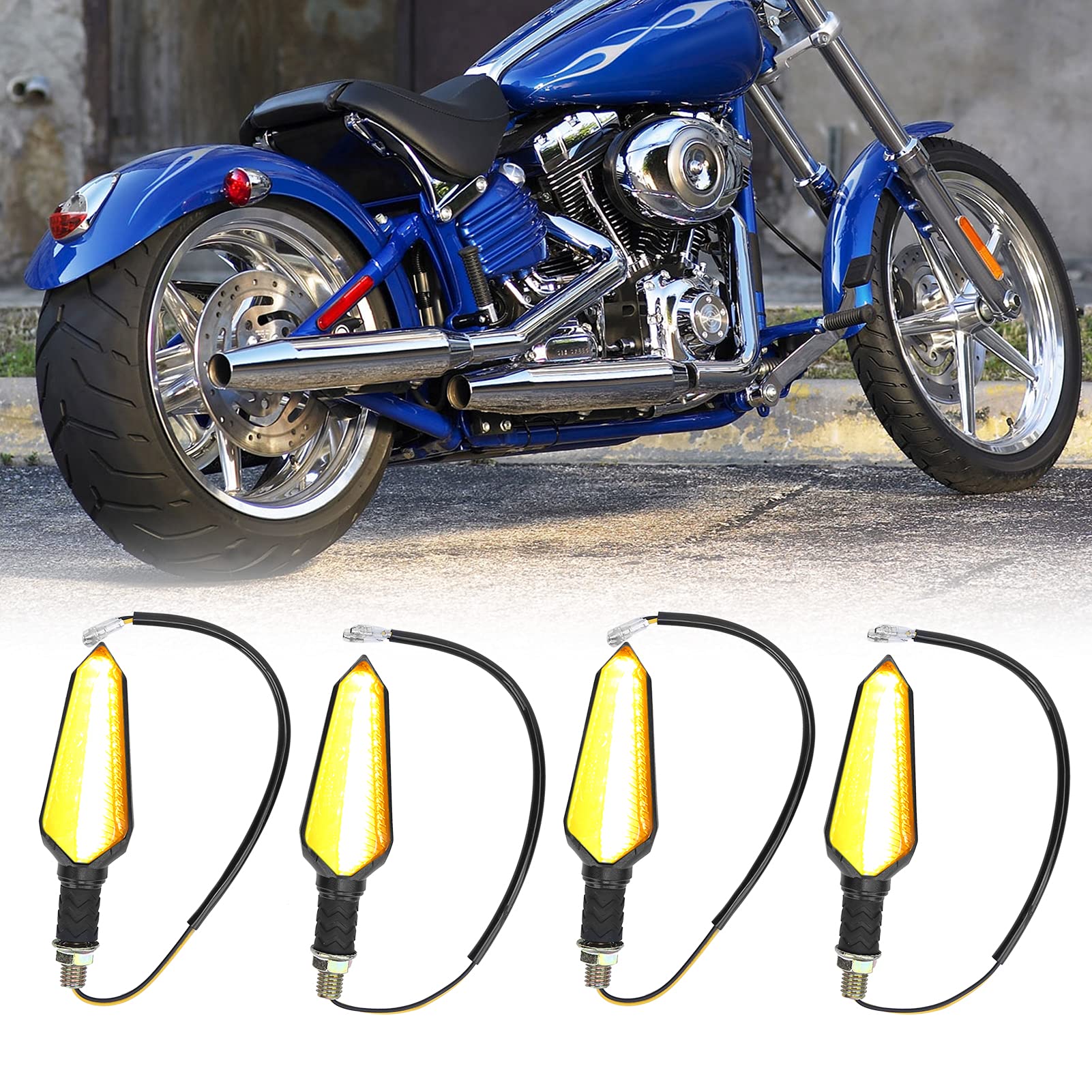 12V LED Motorcycle Turn Signals - Triangular 12-LED Lights for Safe Riding