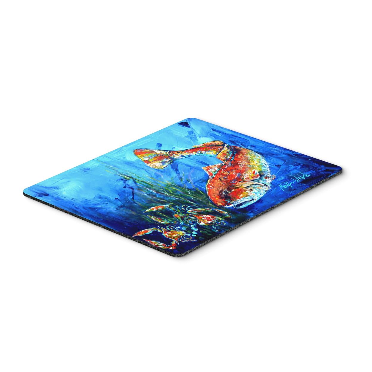 Scattered Red Fish Mouse Pad & Hot Pad - Large Washable Non-Slip Desk Mat for Home Office, Gaming, Computer & Laptop Use - Perfect Workstation Accessory for Comfortable Typing and Precise Mouse Control