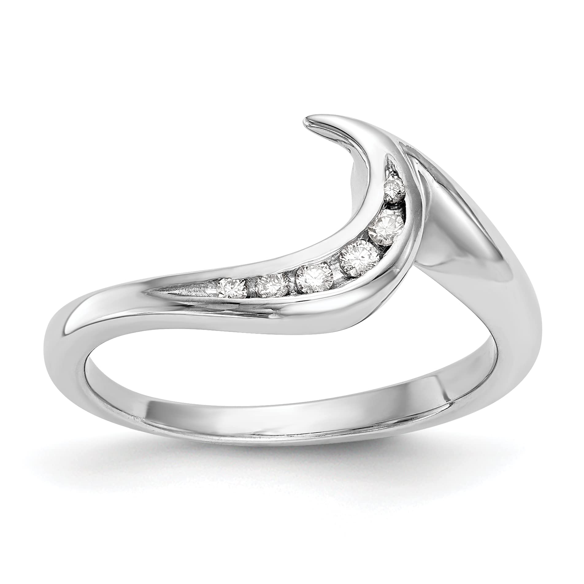 0.07ct CZ Solitaire 14K White Gold Wedding Band Ring for Women - Elegant Bridal Jewelry Gift for Engagement, Anniversary & Special Occasions