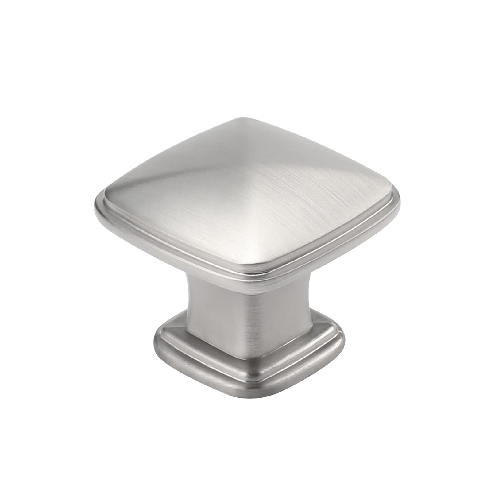 5 Pack Brushed Nickel Cabinet Knobs - Solid Square Zinc Alloy Drawer Handles for Kitchen, Bathroom & Dresser | Durable Cabinet Hardware for Home Improvement & DIY Projects | Perfect for Modern Kitchen Cabinets, Bathroom Vanities & Bedroom Furniture