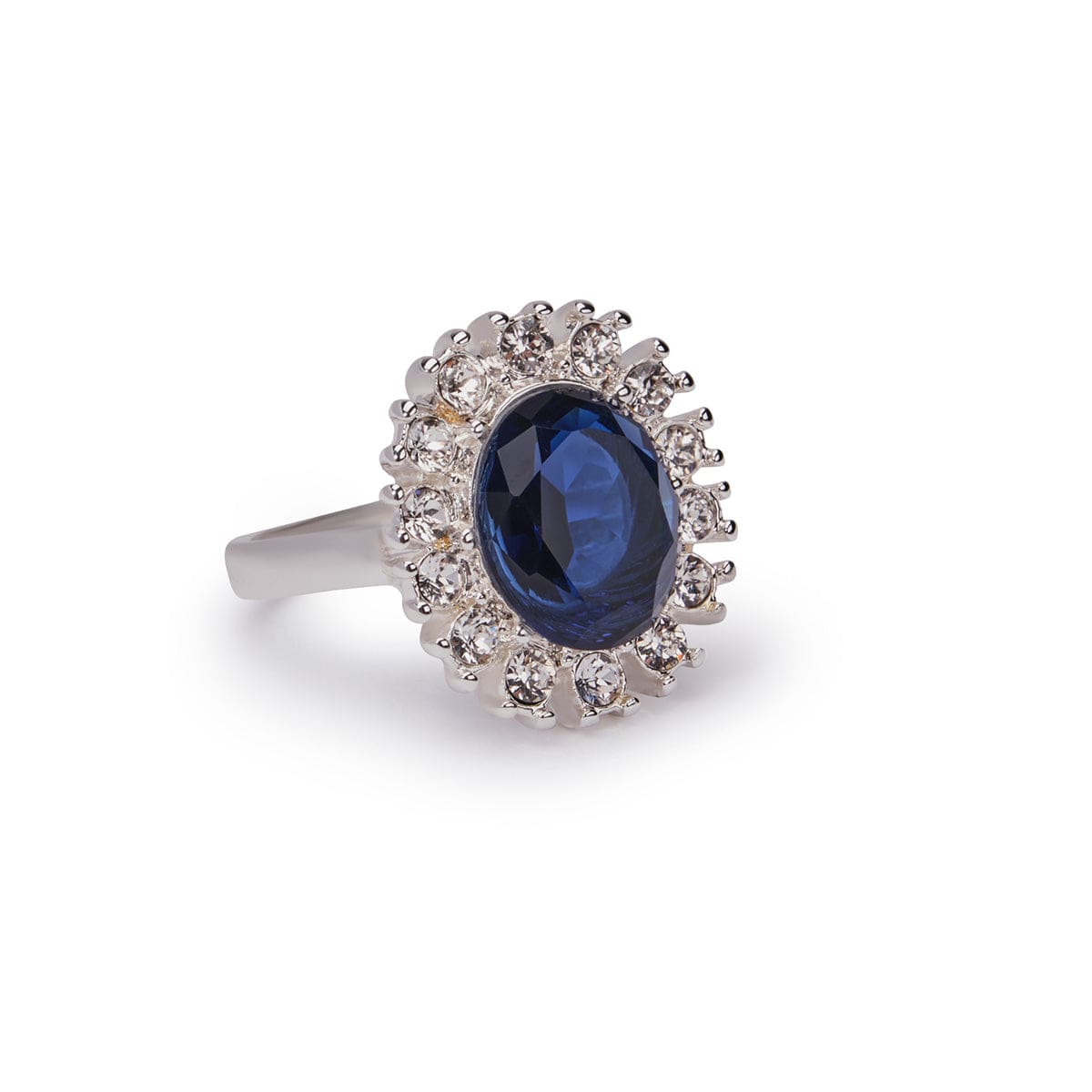 Elegant Lady Diana Inspired Sapphire & Crystal Ring for Women - Perfect for Weddings, Anniversaries, and Special Occasions