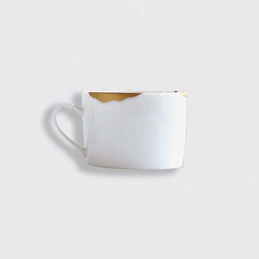 Bernardaud Kintsugi Tea Cup - Handcrafted Japanese Ceramic Tea Cup with Gold Repair - Perfect for Matcha, Green Tea, and Herbal Tea Ceremonies