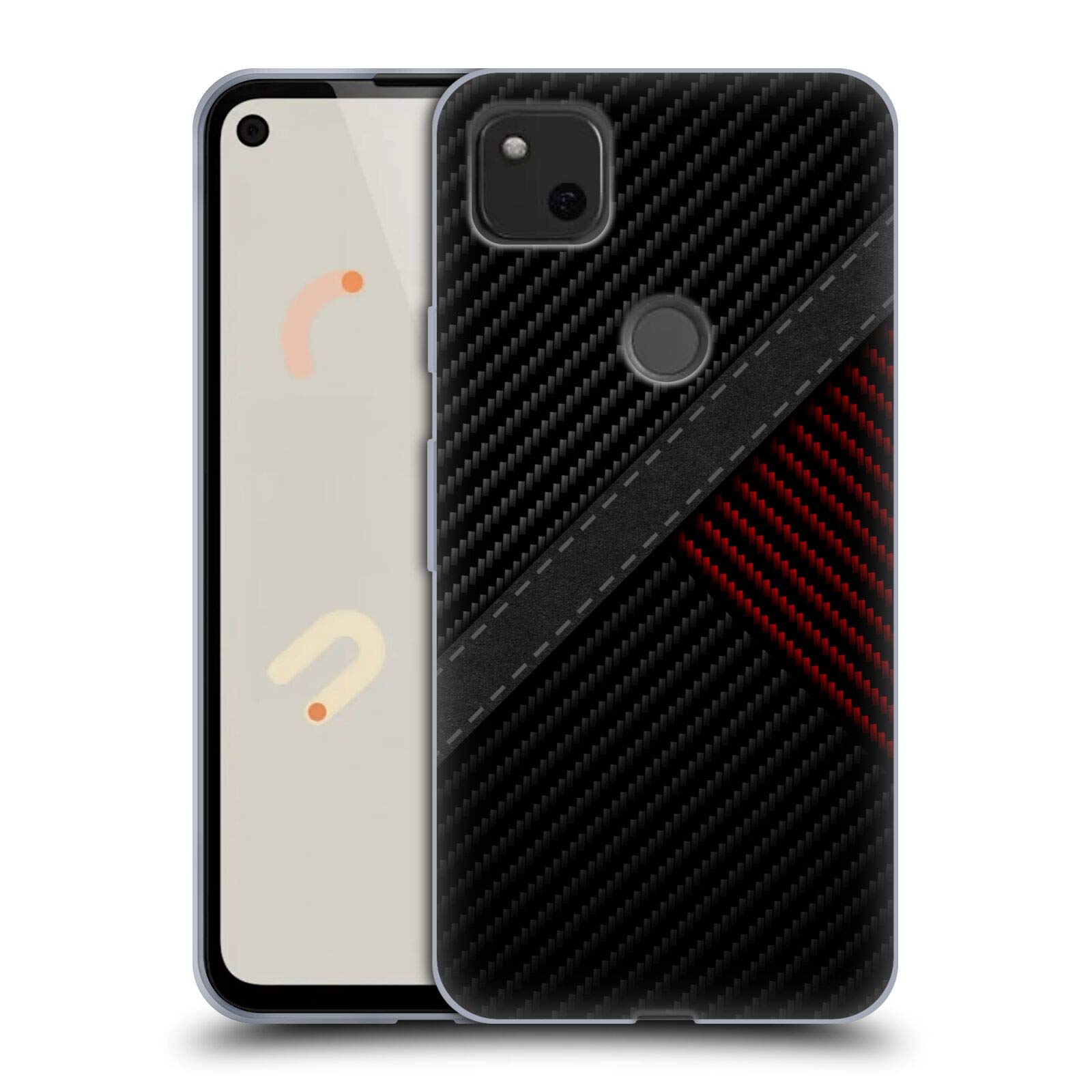 Official Stitch Carbon Fiber Case for Google Pixel 4a - Durable & Stylish for Daily Use