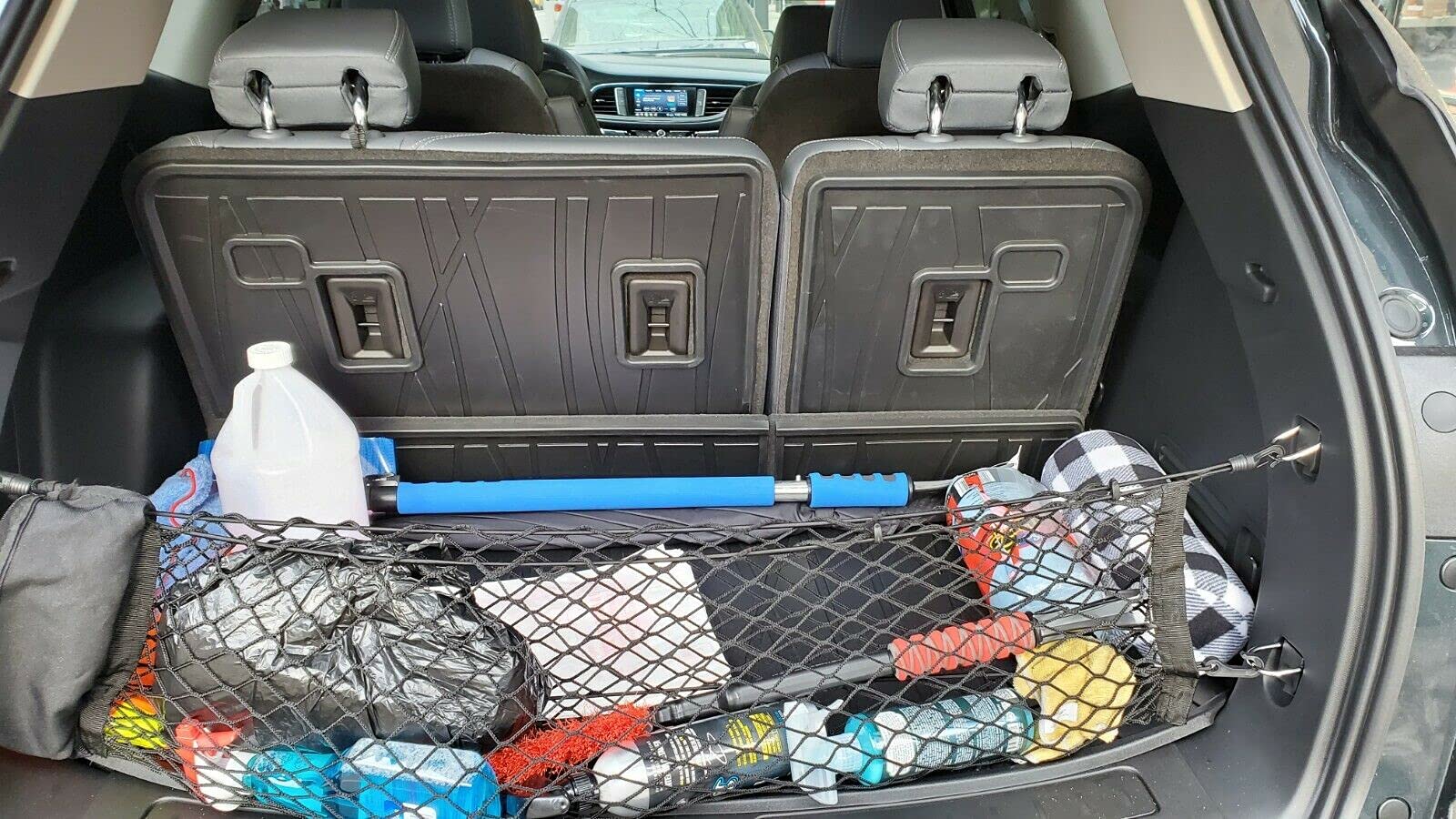 Premium Rear Trunk Organizer Cargo Net for Buick Enclave 2018-2023 | Heavy Duty Mesh SUV Storage Organizer | Envelope Style Vehicle Carrier | Perfect for Road Trips & Grocery Hauling