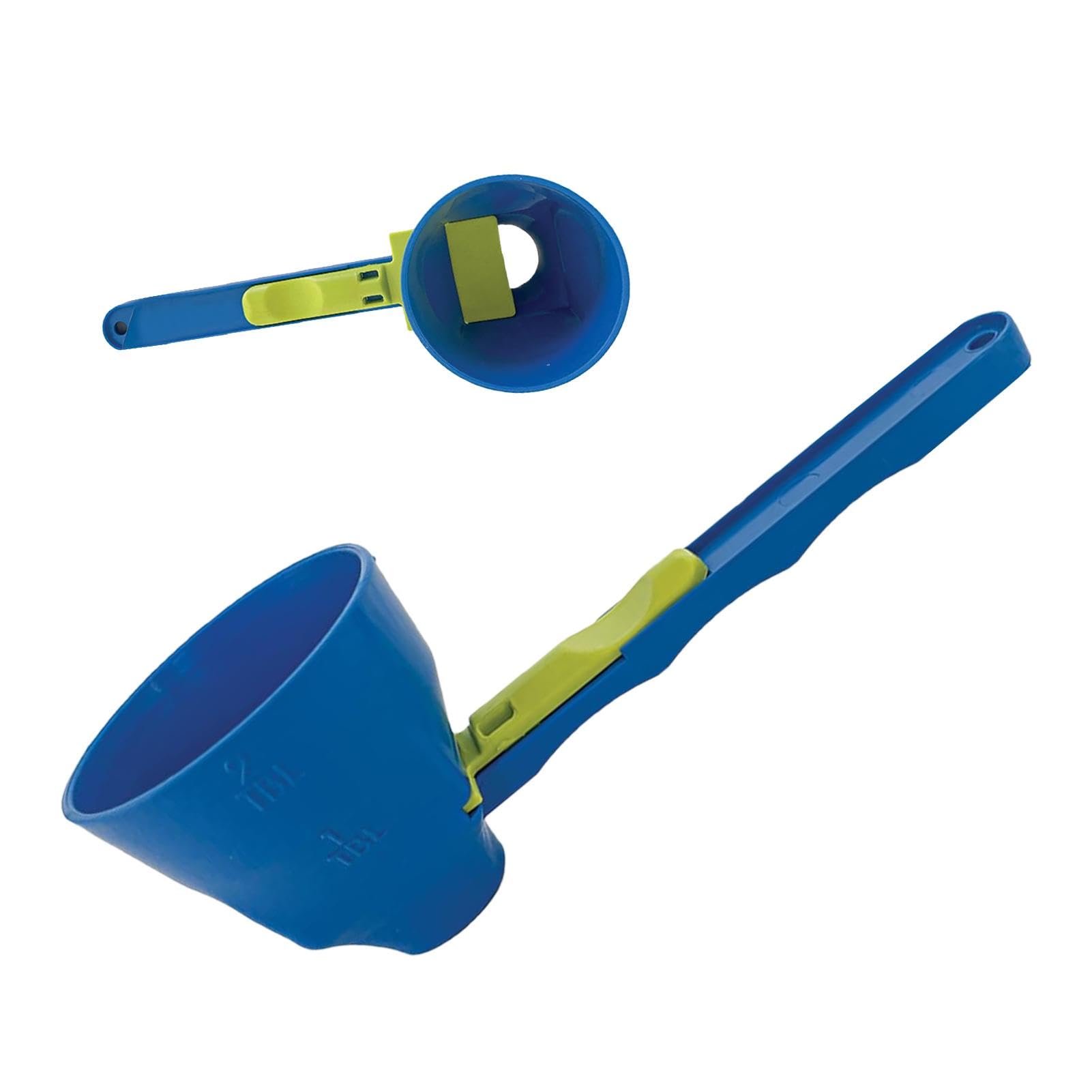 4-Piece Funnel Scoop Set - No Spill 2-in-1 Measuring Scoop with Sliding Base & Long Handle for Protein Powder, Baby Formula, Gym Supplements | Perfect for Kitchen, Bodybuilding & Travel Use