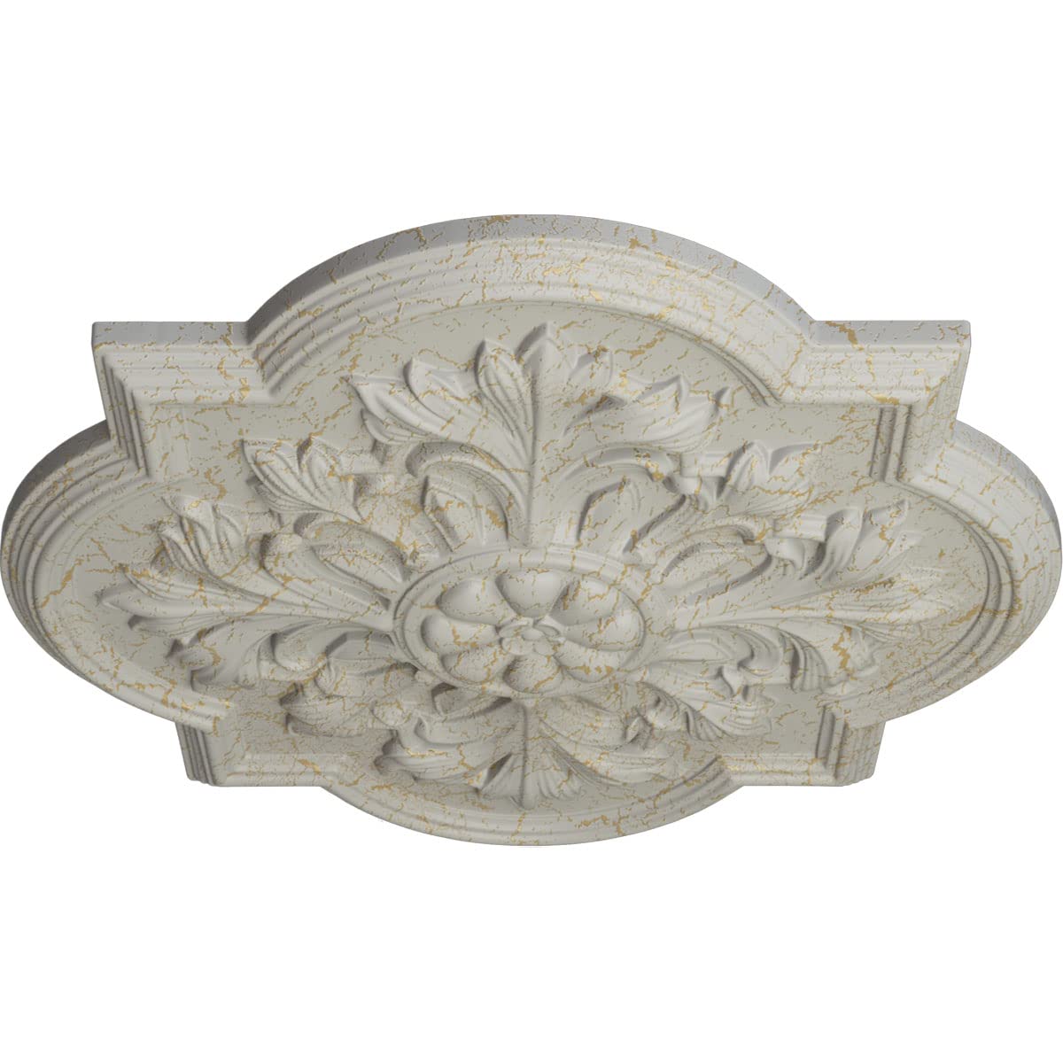 Ekena Millwork CM20BOPCC Bonetti 20-Inch Ceiling Medallion - Hand-Painted Pot of Cream Crackle Finish, 1 3/4
