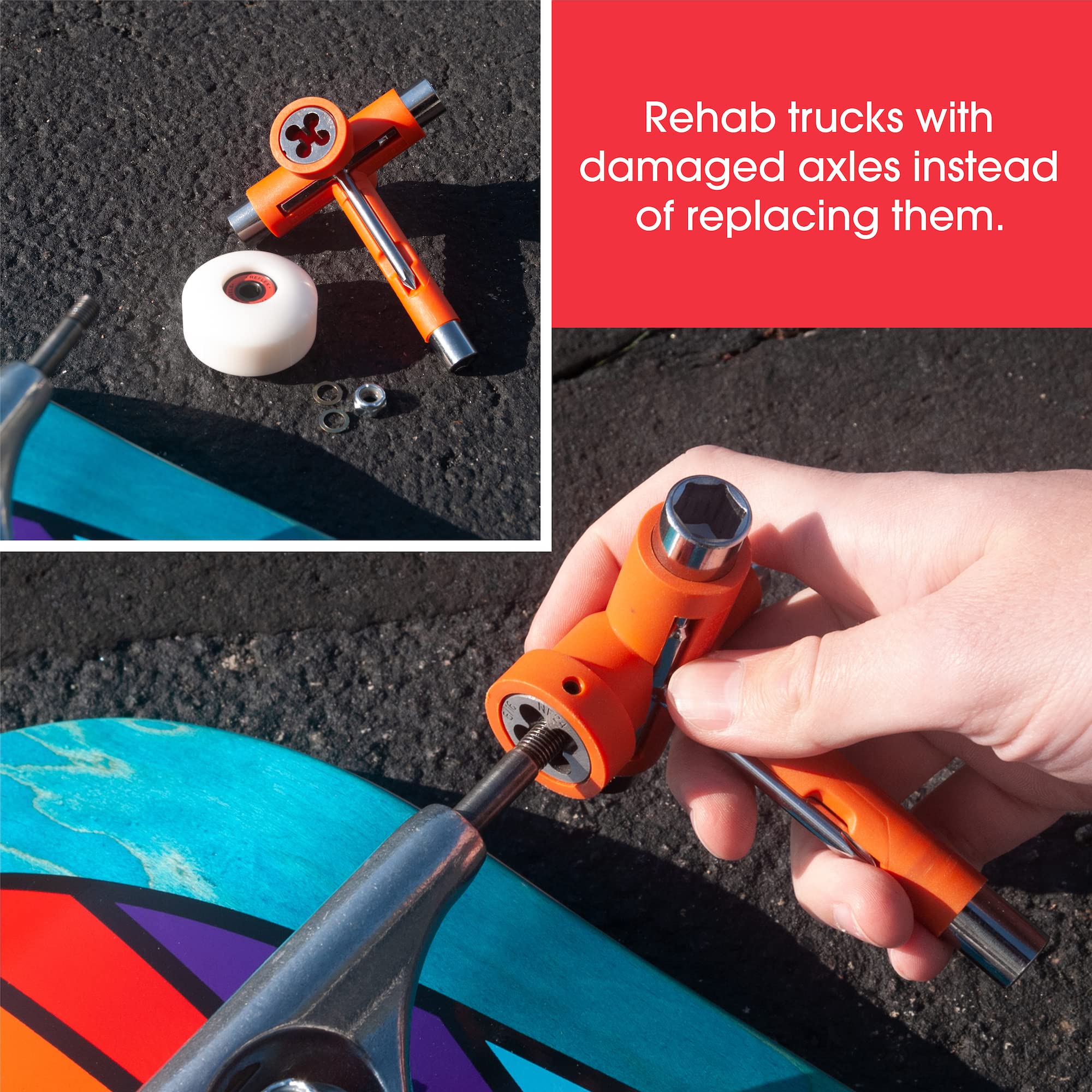 Reflex Skate Tool - Multi-Function Portable Skateboard Tool for Longboards & Roller Skates | Perfect for On-the-Go Adjustments & Maintenance