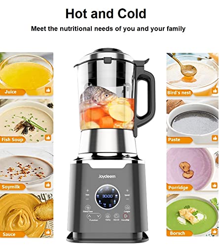 Joydeem JD-D16 1200W 1.75L (59 Oz) Hot & Cold Blender for Soy Milk, Juice, Soup & Stews - Multi-Functional Kitchen Appliance for Smoothies, Baby Food & Healthy Cooking (Black)