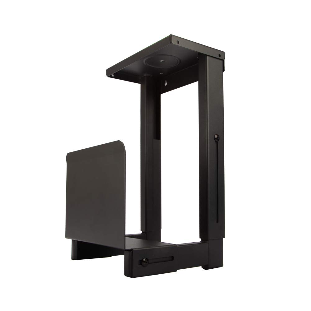 LINDY 40283 Under Desk PC Holder - Black | Space-Saving Computer Mount | Perfect for Home Office & Gaming Setup