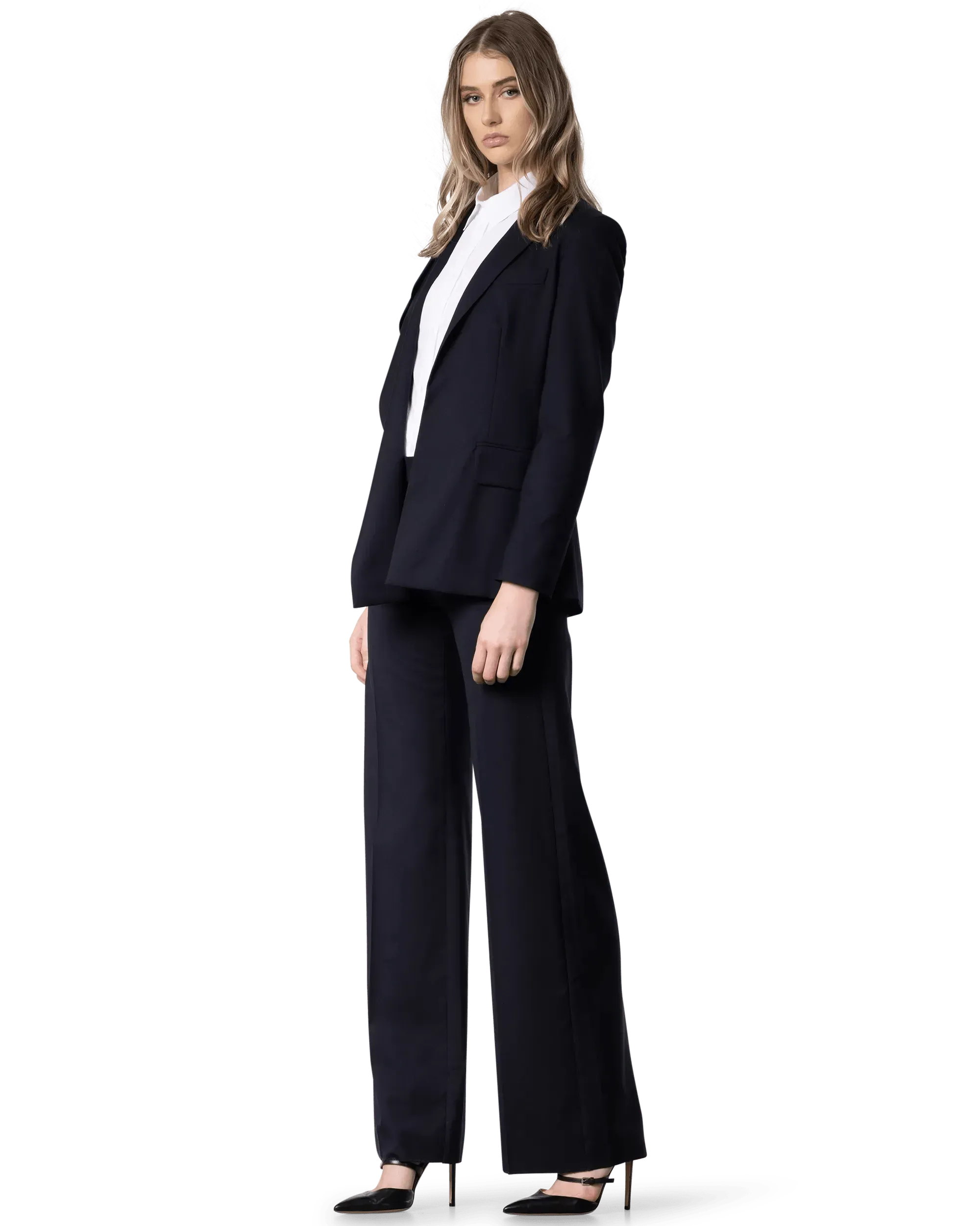 Belluno Wool Belted Blazer for Women - Classic Tailored Jacket with Adjustable Waist Belt | Perfect for Office Wear, Business Meetings & Formal Occasions