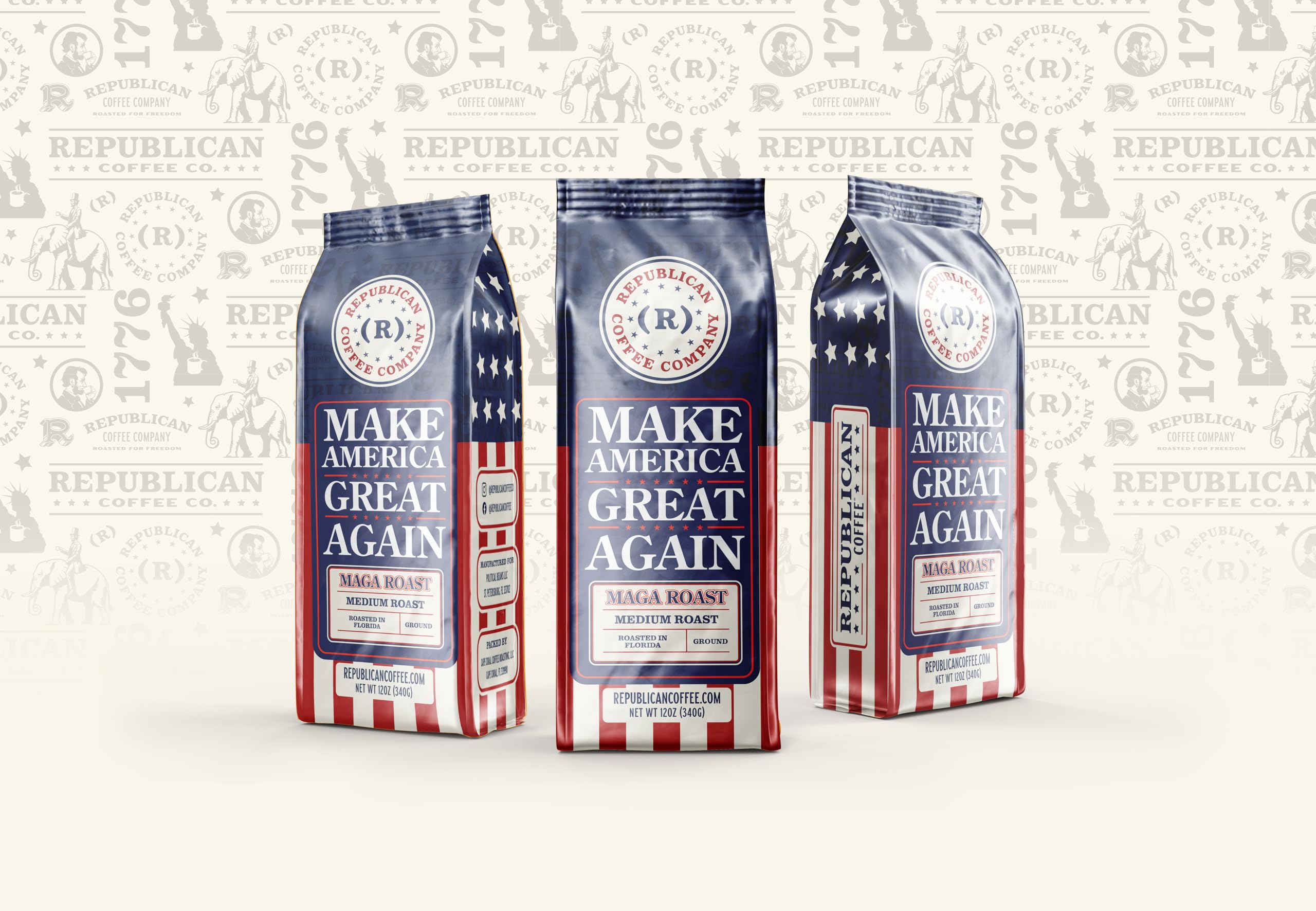 Make America Great Again Coffee | Premium Republican Coffee | Small Batch Whole Bean | 12oz Bag | Perfect for Conservative Gatherings & Patriotic Gifts