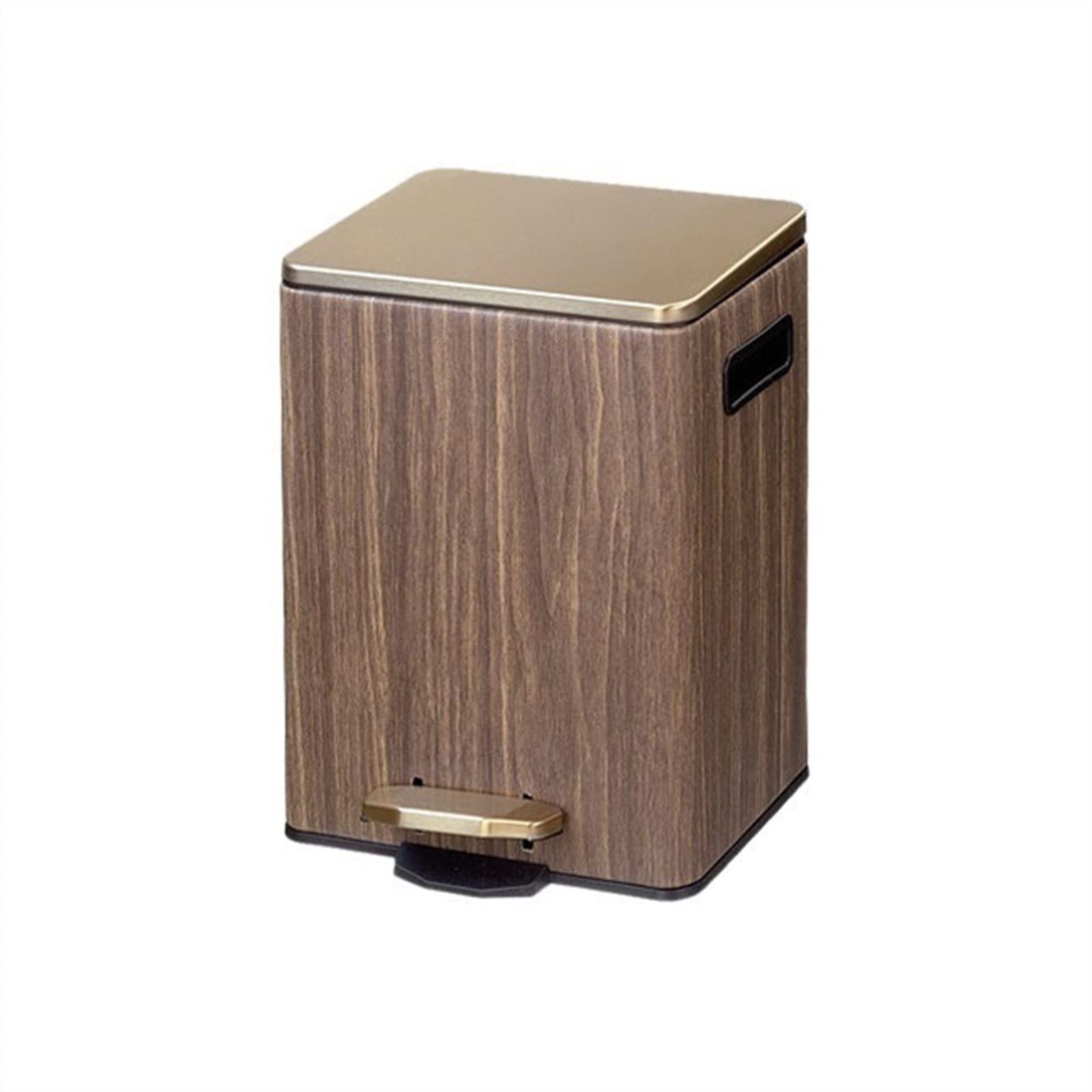 TOMYEUS 9L/12L/15L Stainless Steel Foot Pedal Trash Can - Eco-Friendly Compost Bin for Kitchen, Durable Wood Grain Design, Step-on Garbage Storage Bucket | Perfect for Home, Office & Outdoor Composting