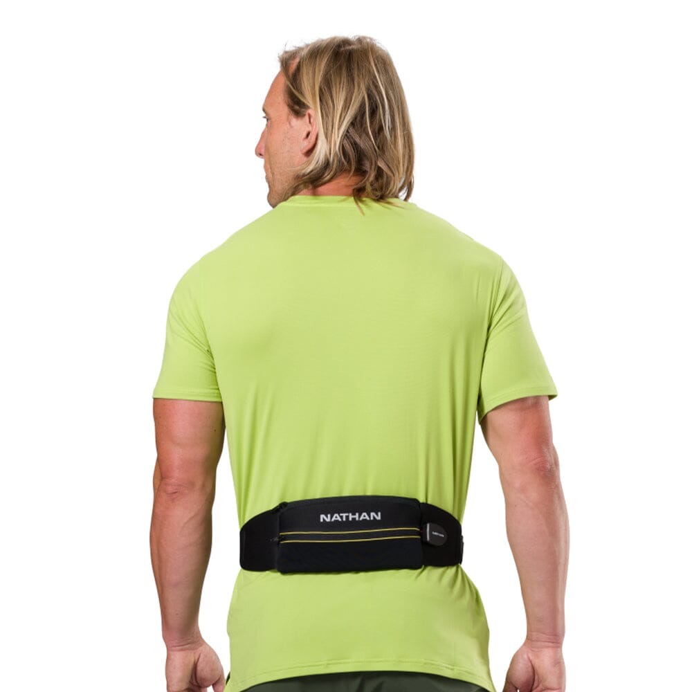 Nathan Laser Light 5K Running Belt - Reflective Safety Waist Pack for Jogging, Cycling & Night Sports - Hands-Free Phone Holder & Storage Pouch