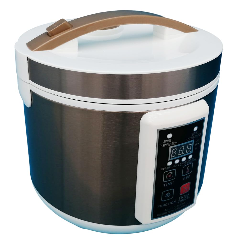 110V 6L Multifunctional Fermentation Pot for Black Garlic, Yogurt, Natto, Kimchi & Fruit Wine - Stainless Steel Shelves - Perfect for Home Brewing, Healthy Fermented Foods & DIY Kitchen Projects