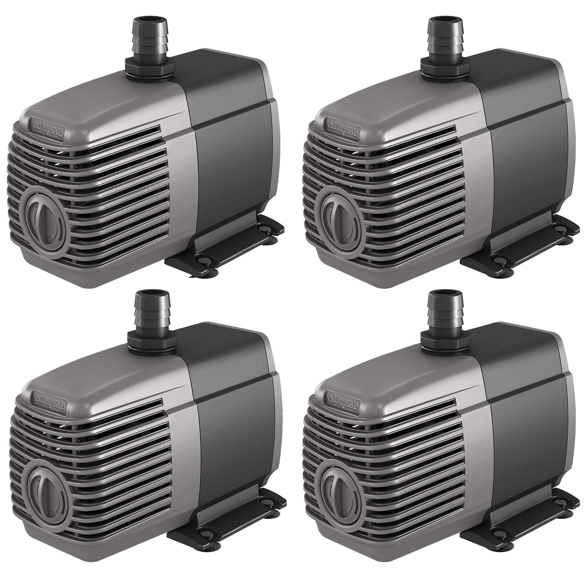 Active Aqua 550 GPH Submersible Water Pump - Oil Free & BPA Free Hydroponic System, Pond & Aquarium Pump (4 Pack) - Perfect for Indoor Gardening, Fish Tanks & Water Features