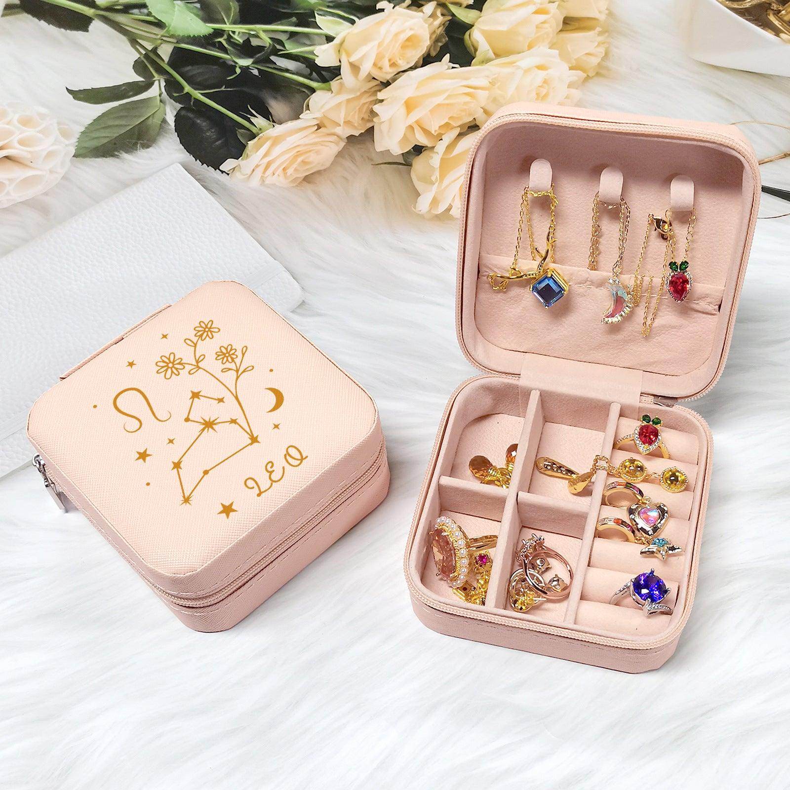Portable Jewelry Organizer Box - Travel Jewelry Storage Case with Mirror & Lock - Perfect for Travel, Home, and Gift Giving (781141173302)
