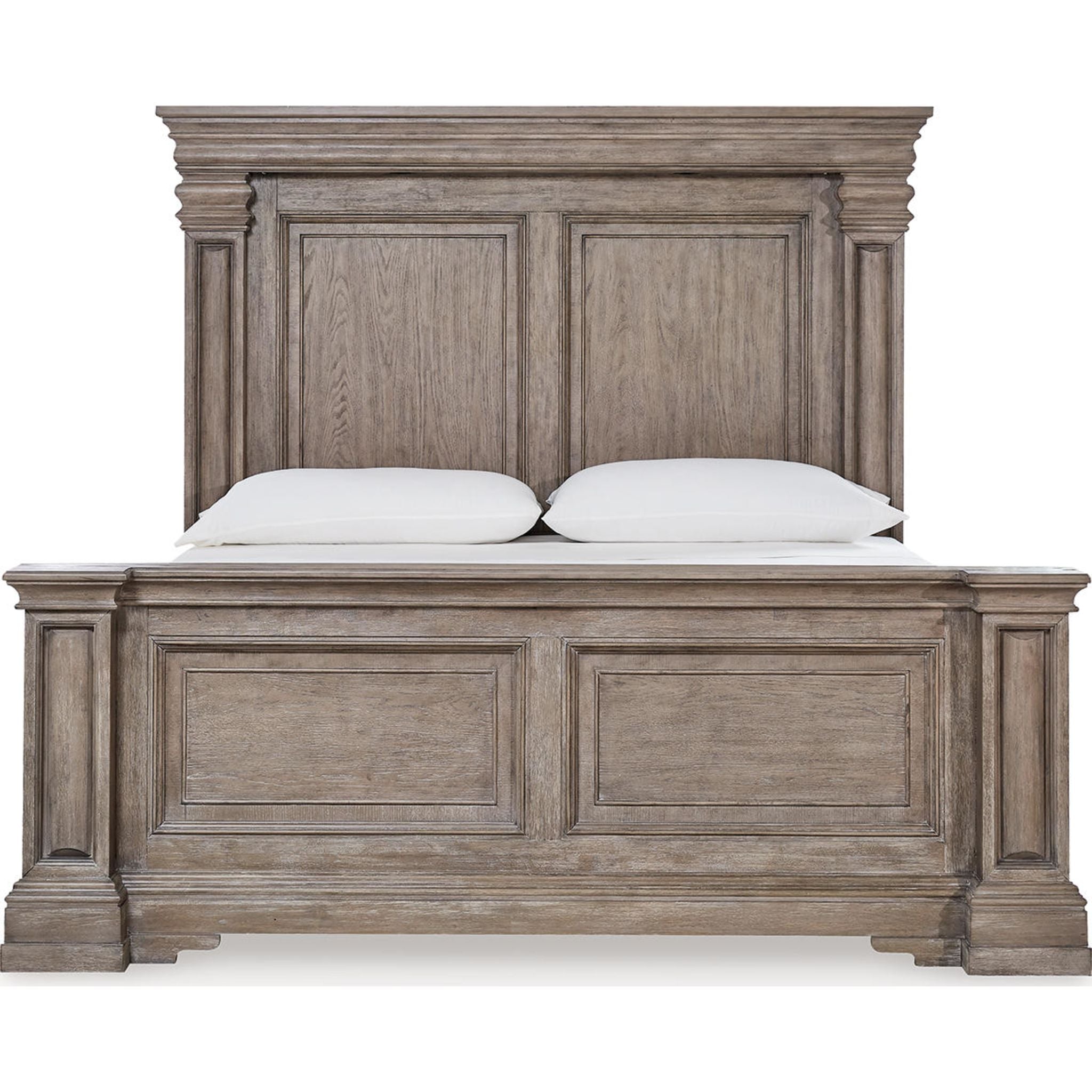 Blairhurst King Size Panel Bed Frame - Light Grayish Brown Finish for Modern Bedroom Decor | Perfect for Master Bedrooms, Guest Rooms & Apartments