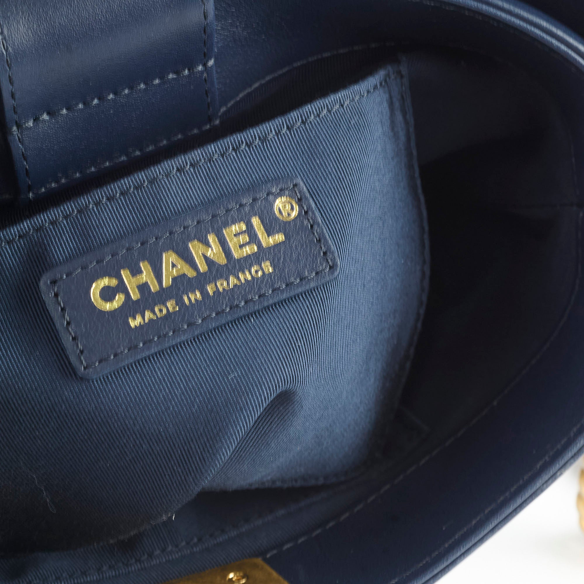 Chanel Boy Bucket Bag in Navy Blue - Luxury Designer Handbag for Women | Perfect for Everyday Use, Work & Special Occasions