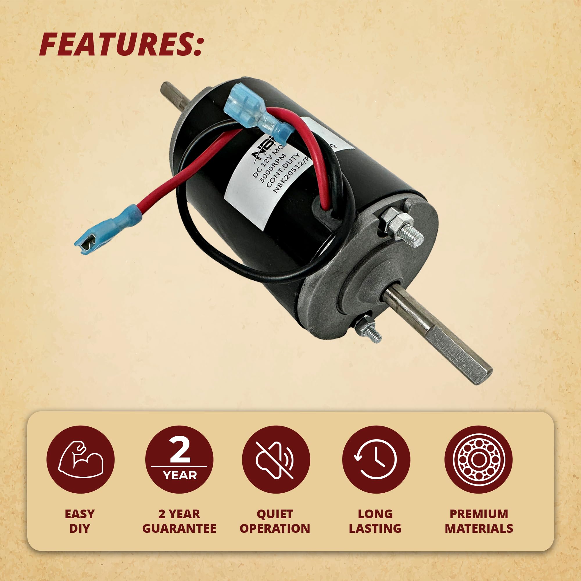 Suburban 233102 SF-35 & SF-35F RV Camper Furnace 12V 55W Blower Fan Motor Replacement - OEM Standard Part for RV Heating Systems | Perfect for RV, Camper, and Trailer Heating Maintenance